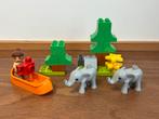 Duplo olifanten met verzorger en met kano en boom, Kinderen en Baby's, Speelgoed | Duplo en Lego, Ophalen of Verzenden, Zo goed als nieuw