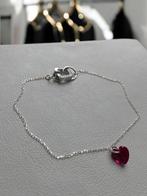 Armband robijn hart zilver 925, Sieraden, Tassen en Uiterlijk, Armbanden, Nieuw, Ophalen of Verzenden, Met edelsteen, Rood