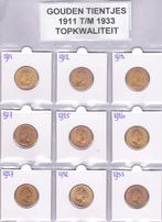 Serie van 9 gouden tientjes 1911 t/m 1933 in topkwaliteit., Ophalen of Verzenden, Koningin Wilhelmina, 10 gulden, Goud