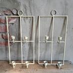 2x Landelijke metalen muurkandelaar wandkandelaar *Etage3*, ., Ophalen of Verzenden, Zo goed als nieuw, .