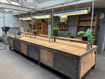 XXL Grote stalen toonbank | werkbank met verlichting beschikbaar voor biedingen