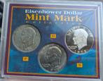 US Eisenhower Dollar Collectie (P, D & S) –3 dollarmunten, Ophalen of Verzenden, Noord-Amerika, Setje