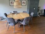 8 Eetkamerstoelen gestoffeerd, Huis en Inrichting, Stoelen, Ophalen, Zo goed als nieuw, Grijs, Vijf, Zes of meer stoelen