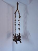 Dubbele Indiase olielamp met 2 vogels. Brons., Antiek en Kunst, Antiek | Koper en Brons, Ophalen of Verzenden, Brons