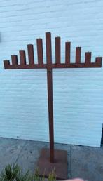 Cortenstaal kandelaar voor 11 kaarsen - stoer, 173  cm hoog, Ophalen of Verzenden