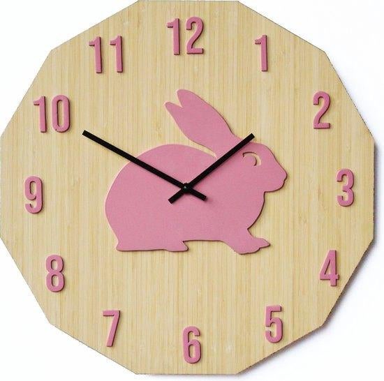 dierenklok konijn, Ophalen of Verzenden, Nieuw, Analoog, Wandklok