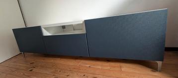 Wit Ikea besta tv meubel - notviken deuren & lade: dark blue