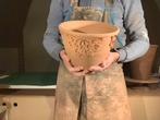 Handgedraaide terracotta pot, Nieuw, Terracotta, Tuin, Rond