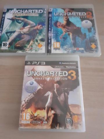 Uncharted PS3 - Trilogie! €6,00 voor de set beschikbaar voor biedingen