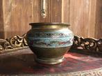 Antieke Oosterse bronzen cloisonné pot, Antiek en Kunst, Antiek | Koper en Brons, Ophalen of Verzenden, Brons