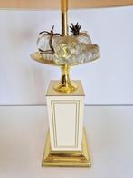 Set vintage messing kristal fruit tafellamp maison charles, Gebruikt, Ophalen of Verzenden, Vintage regency, Minder dan 50 cm