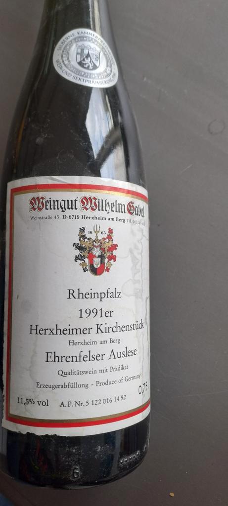 Ehrenfelser Auslese Rheinpfalz 1991, Verzamelen, Wijnen, Nieuw, Rode wijn, Frankrijk, Ophalen