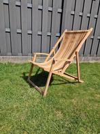 Vintage strandstoel ligstoel, Ophalen of Verzenden, Gebruikt, Hout