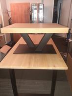 Salon tafel, en eettafel, blank hout met zwart stalen frame, Huis en Inrichting, Tafels | Salontafels, 50 tot 100 cm, 150 tot 200 cm