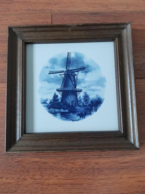 Ingelijste tegel 20 x 20 cm molen variant B, Antiek en Kunst, Antiek | Wandborden en Tegels, Ophalen of Verzenden
