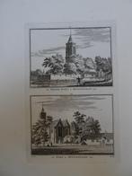 Gravures nieuwe Poort en kerk Monnikendam, Spilman 1726, Antiek en Kunst, Kunst | Etsen en Gravures, Verzenden