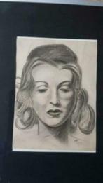 Orig. Potloodtekening 1939 vrouw gesigneerd, Antiek en Kunst, Kunst | Tekeningen en Foto's, Ophalen