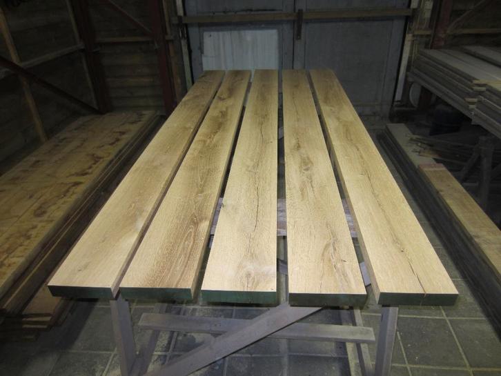 Eiken balken te koop., Doe-het-zelf en Verbouw, Hout en Planken, Nieuw, Plank, Eiken, 250 tot 300 cm, 25 tot 50 mm, Ophalen