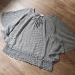 voille blouse mt. L/XL grijs/wit, Maat 42/44 (L), Ophalen of Verzenden, Zo goed als nieuw, Grijs