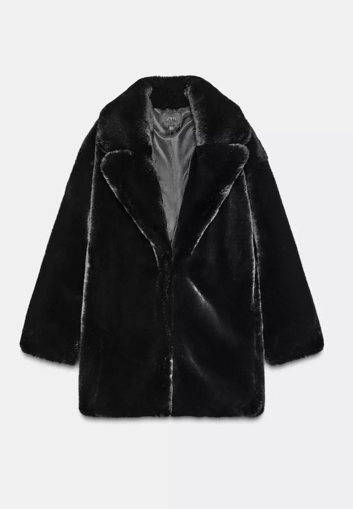 Jas faux fur maat S van Zara, Verzenden, Nieuw, Maat 36 (S), Zwart