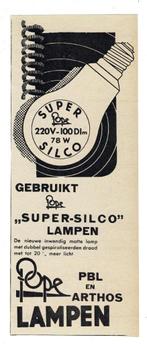 Gebruikt POPE PBL en ARTHOS LAMPEN 1936, Zo goed als nieuw, Verzenden, Gebruiksvoorwerp