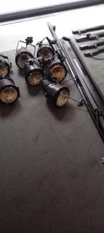 10 professionele spots compleet met rail, Huis en Inrichting, Lampen | Spots, Halogeen, Repro, Metaal of Aluminium, Repro