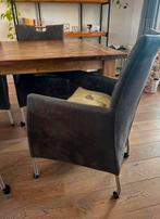 6 Verrijdbare Stoelen met Armleuningen, Huis en Inrichting, Ophalen, Overige materialen, Gebruikt, Grijs