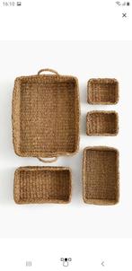 Nieuwe H&M Home vijfdelige gevlochten opbergset voor 14,99, Ophalen of Verzenden, Nieuw, Rond, Riet