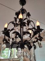 Franse brocante kroonluchter, Huis en Inrichting, Lampen | Kroonluchters, Ophalen, Zo goed als nieuw, Glas, Brocante