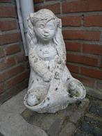 tuinbeeld meisje met bloemenmand BETON, Tuin en Terras, Tuinbeelden, Ophalen, Gebruikt, Beton, Mensenbeeld
