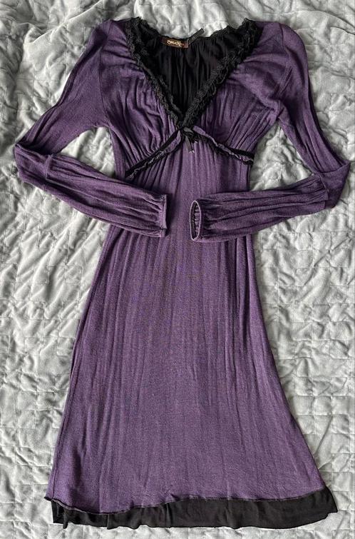 Elegante Perla Nera jurk maat S met kanten details paars, Kleding | Dames, Jurken, Zo goed als nieuw, Maat 36 (S), Paars, Onder de knie