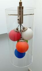 kenwell design hanglamp met 5 gekleurde glazen ballen, Ophalen of Verzenden, Glas, Minder dan 50 cm