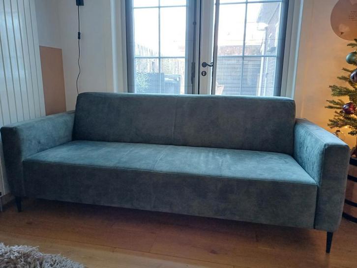 3-zits bank Goossens - donkergroen, Huis en Inrichting, Banken | Bankstellen, Zo goed als nieuw, Rechte bank, Driepersoons, 200 tot 250 cm