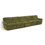 Grote vintage elementenbank groen fluweel jaren '60 '70, Verzenden, Gebruikt, Groen