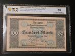 Memel 100 mark 1922 PCGS58, Postzegels en Munten, Bankbiljetten | Europa | Niet-Eurobiljetten, Ophalen of Verzenden, Duitsland