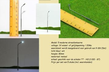 MTHO - 5 moderne lantaarns met LED lamp voor TT – HO (123) beschikbaar voor biedingen