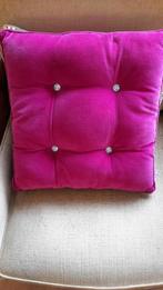 Roze kussen met glinsterende knopen, Ophalen of Verzenden, Zo goed als nieuw, Roze, Vierkant