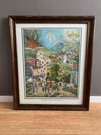 Schilderij de brede en de smalle weg in houten lijst, Ophalen