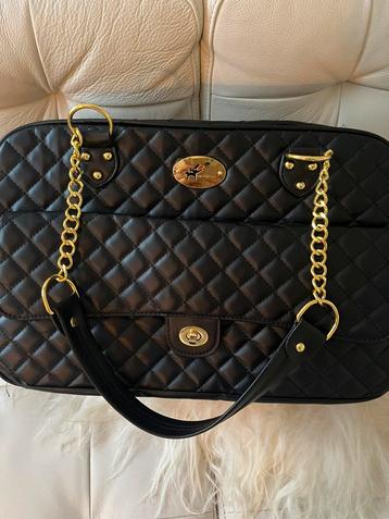 Luxe Honden draagtas zwart/goud beschikbaar voor biedingen