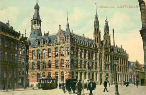 (304-052-011) Amsterdam Postkantoor, Verzamelen, Ansichtkaarten | Nederland, Noord-Holland, Voor 1920, Verzenden