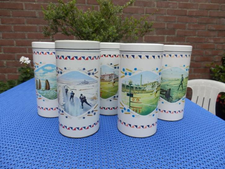 5 Beschuit Bussen, Verzamelen, Blikken, Gebruikt, Beschuit, Overige merken, Ophalen of Verzenden