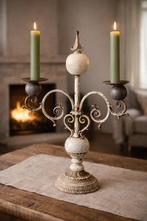 2 Oude metalen kandelaar hoffz ptmd style stoer kandelaars, Huis en Inrichting, Ophalen of Verzenden, Gebruikt, Metaal, 50 tot 75 cm