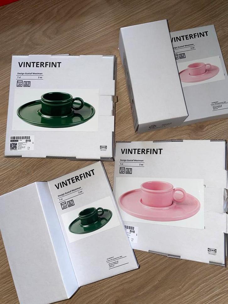 Ikea VINTERFINT Kopjes Set (4) - Gustaf Westman Design, Huis en Inrichting, Keuken | Servies, Zo goed als nieuw, Kop(pen) en/of Schotel(s)