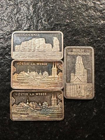 4x 1 Oz Heraeus en Degussa thema baartjes beschikbaar voor biedingen