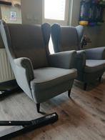 Zgan Twee grijze IKEA Strandmon fauteuils met hoezen, Huis en Inrichting, Ophalen, Gebruikt, 75 tot 100 cm, 50 tot 75 cm