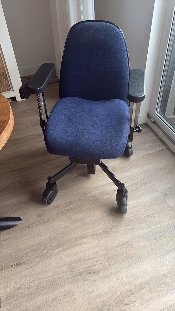 Trippelstoel - Ergonomische bureaustoel, Huis en Inrichting, Bureaustoelen, Gebruikt, Bureaustoel, Blauw, Ergonomisch, Ophalen