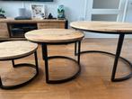 3 delige mango houten salon tafel, Huis en Inrichting, Tafels | Salontafels, Ophalen, Gebruikt, 50 tot 100 cm, 50 tot 75 cm