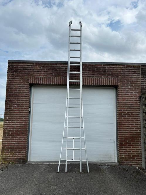 Ladder 2x16 alu ladder 7,50m (professioneel), Doe-het-zelf en Verbouw, Ladders en Trappen, Gebruikt, Ladder, 4 meter of meer, Opvouwbaar of Inschuifbaar