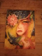 Meisje met hoed schilderij, Minder dan 50 cm, Nieuw, Ophalen of Verzenden, Schilderij