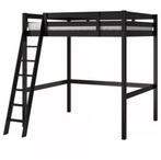 STORÅ Frame hoogslaper, zwart, 140x200 cm, Ophalen, Eenpersoons, Minder dan 160 cm, Zo goed als nieuw